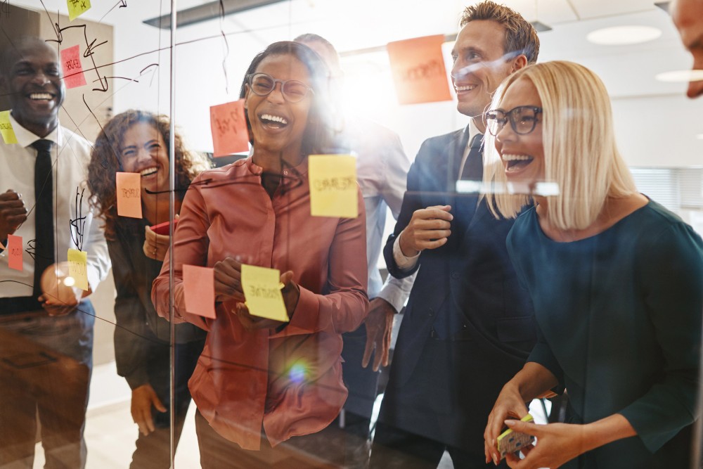 Group of Ford employees brainstorming
