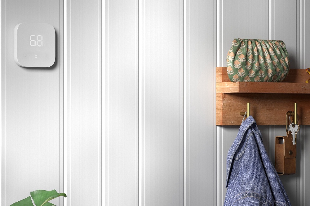 Alexa smart home device on white wall