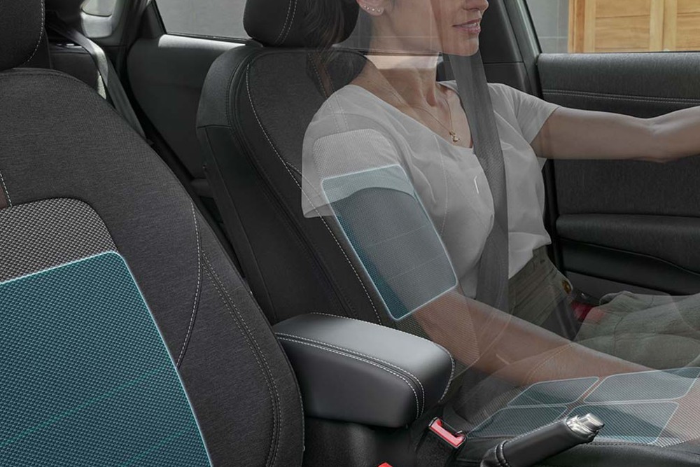 Projection of a girl driving