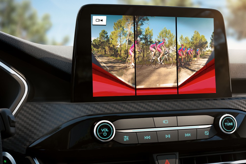 Screen with front view cameras