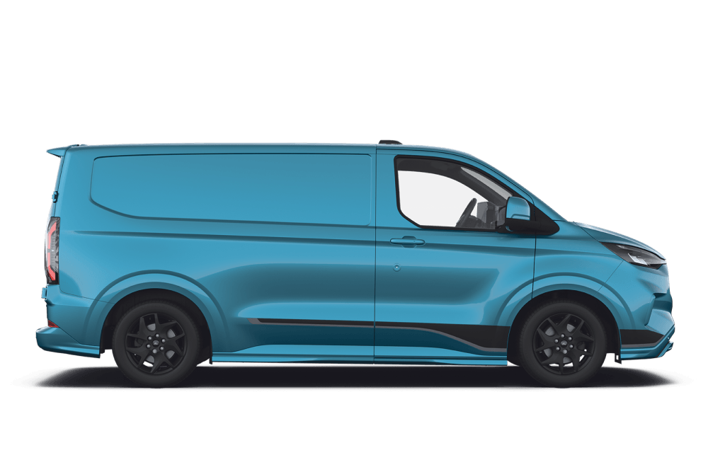 Blue Ford E-Transit Custom